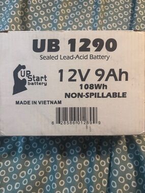 UB 1290 12V 9Ah Sealed Lead-Acid Battery - White